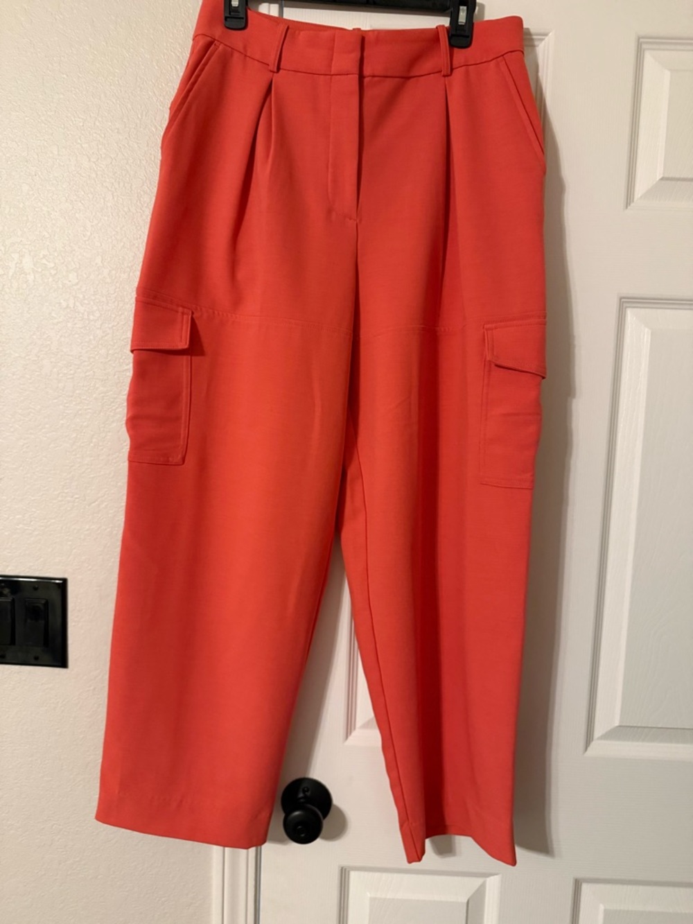 Banana Republic Wide-Leg Cargo Pants in Coral